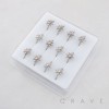 CELESTIAL MULTI CZ STARBURST POLISH 316L SURGICAL STEEL NOSE HOOP RING BOX